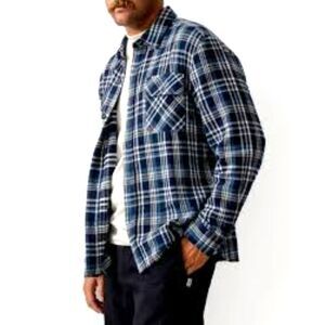 BIRDWELL BEACH BRITCHES STINSON BLUE PLAID FLANNEL SHIRT SIZE XL HTF COLOR